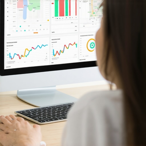 Analyzing Local SEO Data Person reviewing local SEO analytics on a laptop with charts and maps.