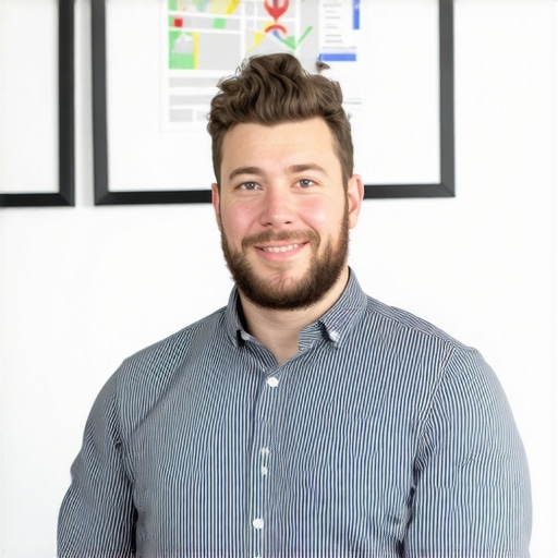 Expert optimizing local SEO profile Business owner working on Google Maps optimization with analytics tools