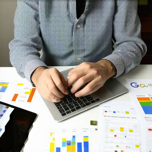 Business owner optimizing Google My Business profile on laptop