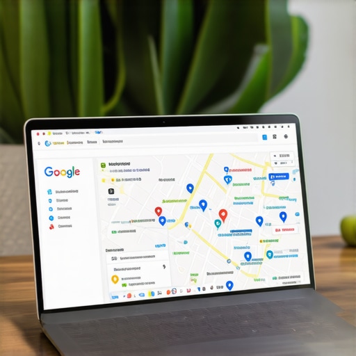 Business owner working on computer optimizing Google My Business profile