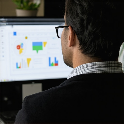 Business owner reviewing local map ranking metrics on a computer