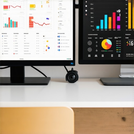Professional Local SEO Workspace A professional workspace with computers displaying SEO analytics and citation management tools, emphasizing ongoing local optimization.
