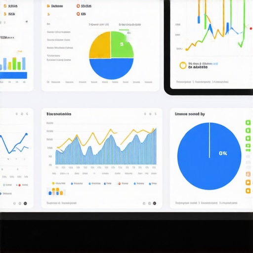 A computer screen showing analytics graphs and maps used for local SEO tracking.
