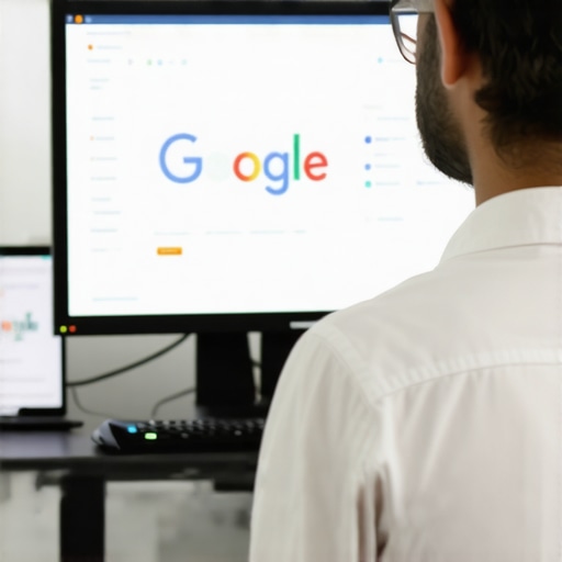 Person analyzing local business profile data for SEO improvement