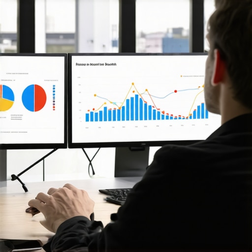 An SEO expert analyzing local map rankings with multiple monitoring tools