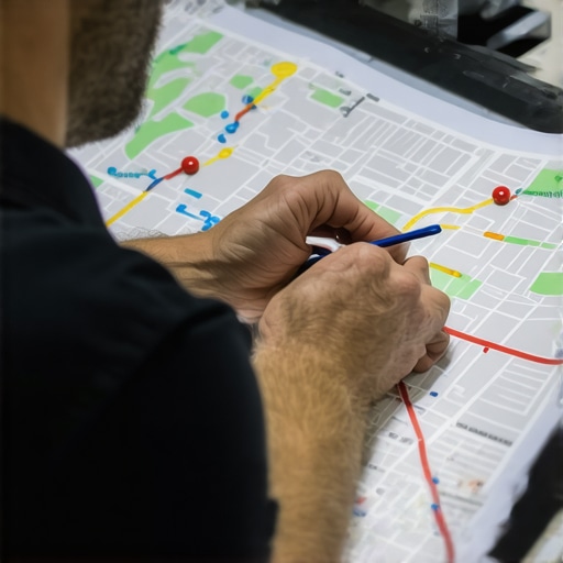 Technician using GPS devices to correct Google My Business location