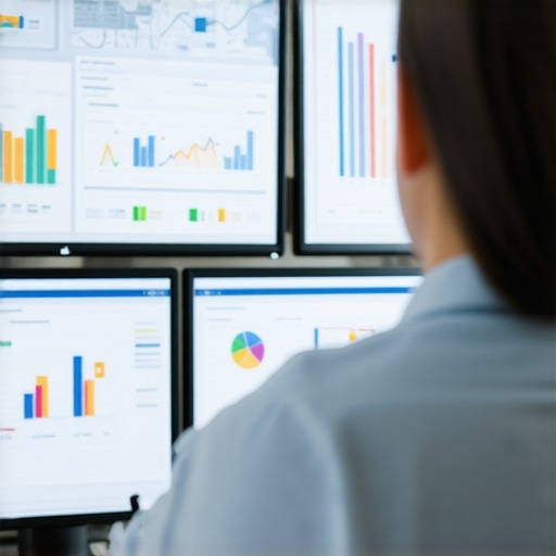 Business professional reviewing local SEO performance dashboards